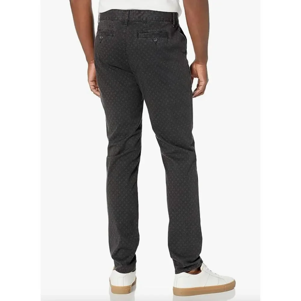 PAIGE Mens Stafford Printed Slim Fit Trouser Pant Grey Multi 31x32 Chino Stretch